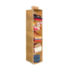 PrettyKrafts 3-Shelf Hanging Wardrobe Organiser with Engineered Wood Base