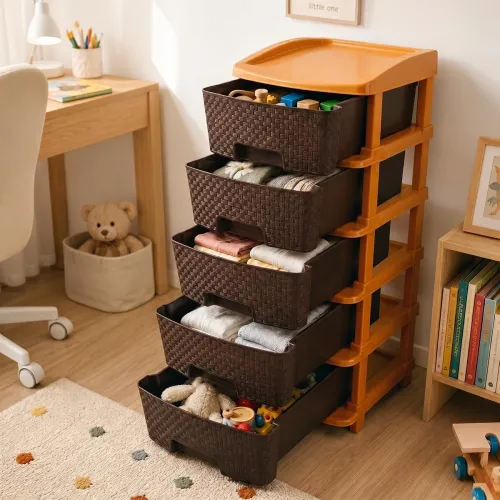Image of PrettyKrafts 5-Tier Plastic Storage Drawer