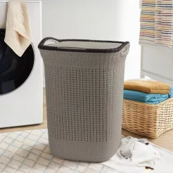 PrettyKrafts 60 L Plastic Laundry Basket with Lid | Large Clothes & Toy Storage Bin 61×45×35 cm | DPrettyKrafts 60 L Pla