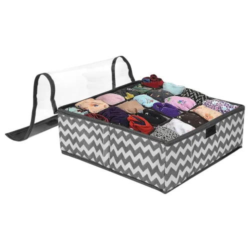 Image of PrettyKrafts Fabric Innerwear Clothing Organizer 15+1 Compartment,Folding Drawer
