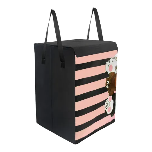 Image of PrettyKrafts Foldable Laundry Basket with Lid, 75L