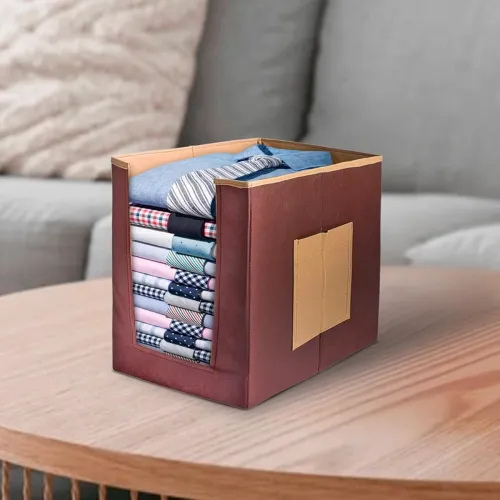 Image of PrettyKrafts Foldable Shirt Stacker Organizer PrettyKrafts Wardrobe Clothes Storage Box