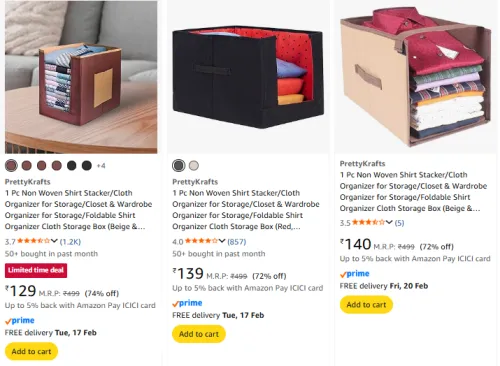 Image of PrettyKrafts Foldable Storage Box Starting @ ₹129