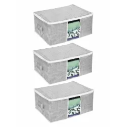 Pretty Krafts Jute Underbed Storage Bags Set Of 3
