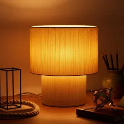 PrettyKrafts Rafia & Metal Table Lamp