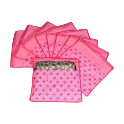 PrettyKrafts Saree Covers Set of 9 Pink