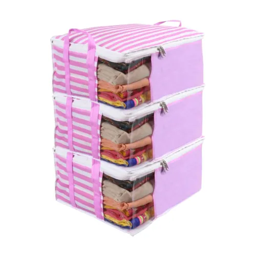 Image of PrettyKrafts™ Presents Non Woven Saree Cover Storage Bags for Clothes with Premium Quality Combo Offer Saree Organizer f