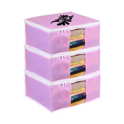 PrettyKrafts Saree Cover Large with creative prints, Saree Storage Bag with Zip, Wardrobe Organiser, Clothes Cover & Sto