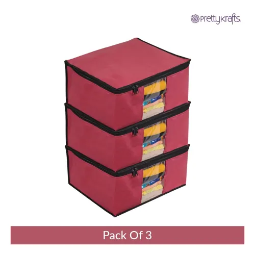 Image of Prettykrafts Set of 3 Non Woven Foldable Saree Cover 
