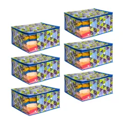 PrettyKrafts Set of 6 Non-Woven Printed Foldable Saree Covers