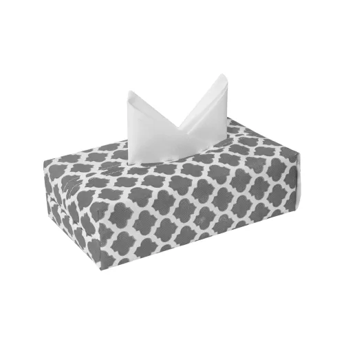 Image of PrettyKrafts Tissue Paper Box Cover Rectangular Shape Napkin Holder use for car,Home and Office, (Single), Qtr Grey