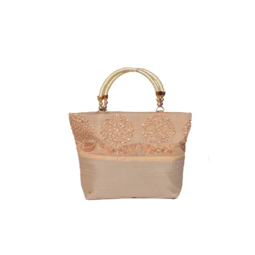 Image of PrettyKraftsWomen's Cotton Mini Handbag_Beige