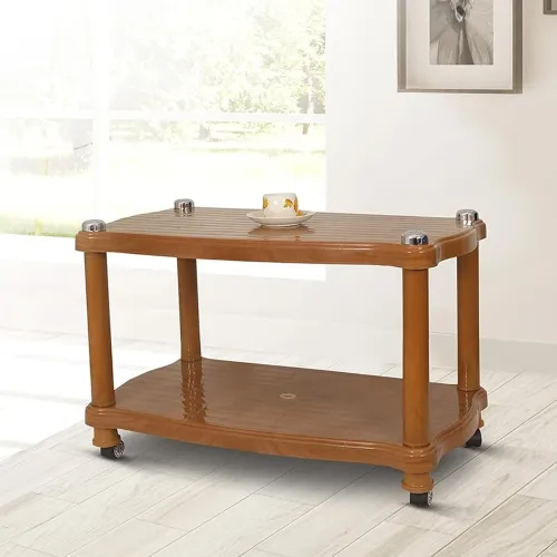 Image of Prima 5011 Center Trolley Coffee Table/Tea Table/Teapoy for Home, Office & Outdoor (Sandalwood)
