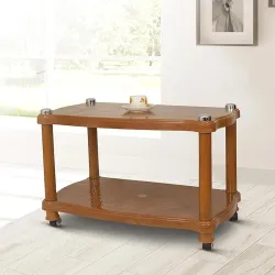 Prima 5011 Center Trolley Coffee Table/Tea Table/Teapoy for Home, Office & Outdoor (Sandalwood)