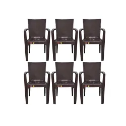 Prima Big Boss 1 Plastic Armchair | Set of 6 | Weather Brown | Rustic Modern