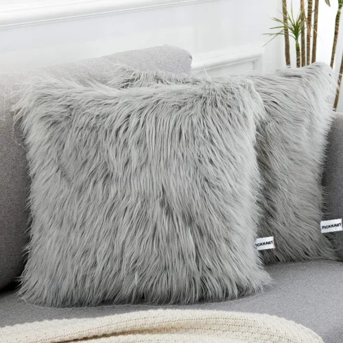 Image of PriMaryHoMe Microfibre Cushion Pack of 2 Solid (Grey)