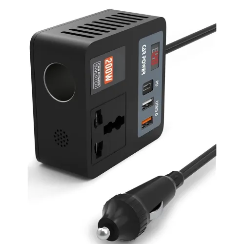 Image of Primate 200W Car Power Inverter Charger (2 USB Ports)