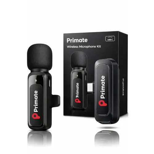 Image of Primate Wireless Lavalier Microphone for YouTube & Vlogging 20M Stable Connection