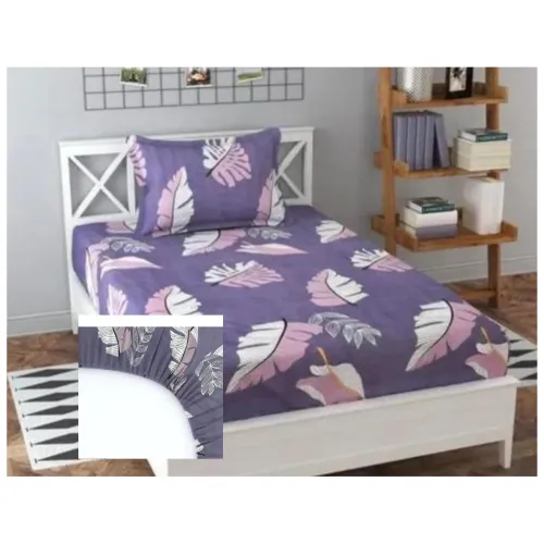 Image of Prime Cotton Fitted Single Bedsheet Purple