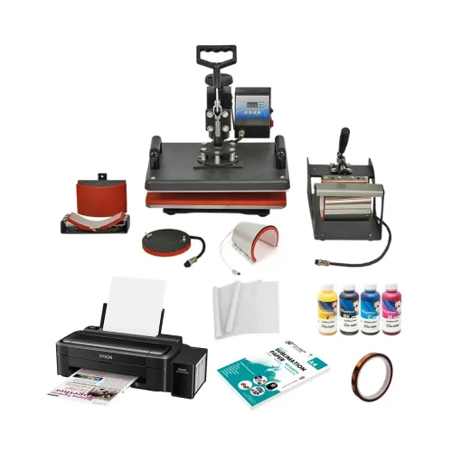 Image of Print Digits| 5 in 1 Combo| Heavy Duty Machine sublimation Printing Machine Full Setup with Printer