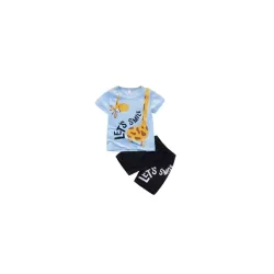 Printed Cotton Blend Top & Bottom Clothing Set for Kid Boys