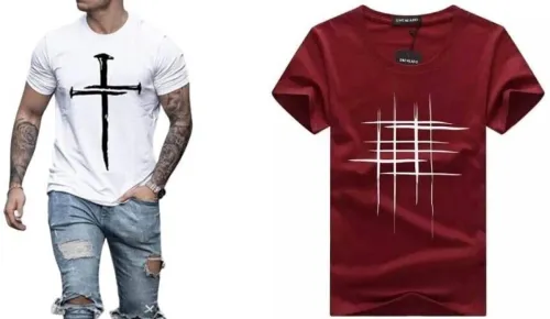 Image of Printed Men Maroon, White T-Shirt