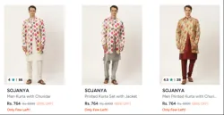 Printed kurta with jacket @ up to 89% discount