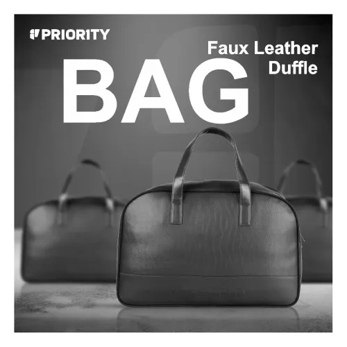 Image of Priority Cult 001 Duffle Bag for Travel | Stylish Faux Leather | Lightweight and Comfortable for Travelling | Suitable f