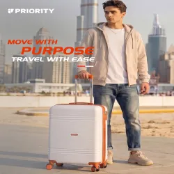 Priority Unisex Textured 360 Degree Rotation Hard Cabin Trolley Bag - 48.38 L