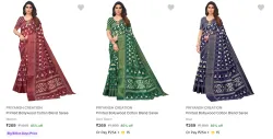 Priyansh Creation Womens Sarees upto 85% Discount