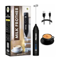 PRO365 Premium Coffee Frother Machine | Quick Charge 2000mAh Battery Long Lasting 20 Days | Powerful 3-Speed Motor| Wate