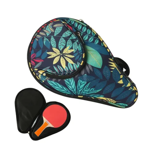 Image of PROBEROS® Table Tennis Racket Case, Fashion Printed Waterproof Zipper Anti-Scratch Ping Pong Protective Double-Deck Stor