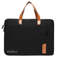 Probus 14 Inch Polyester Travel Laptop Sleeve Bag - Black