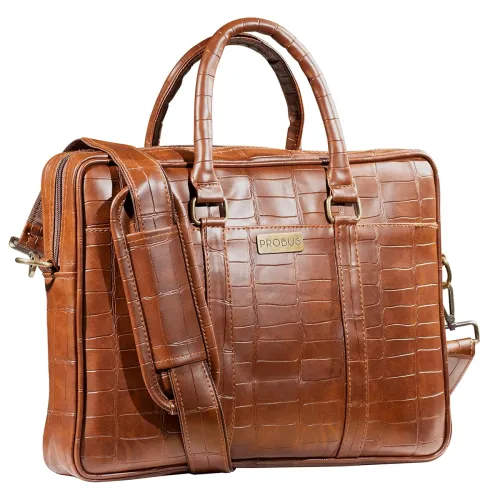 Image of Probus Vegan Leather Laptop Messenger Sleeve Bag