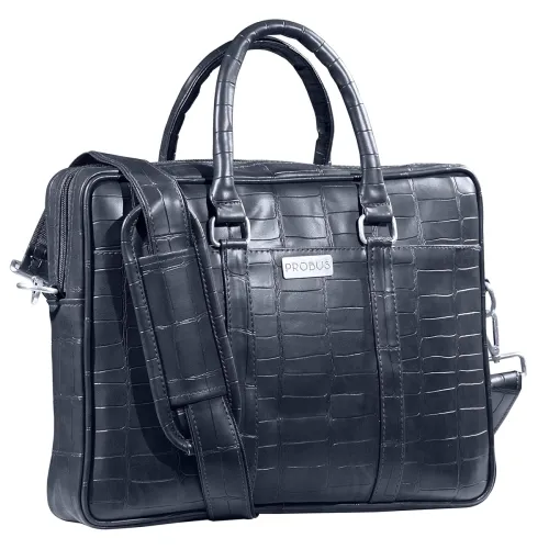 Image of Probus 13-Inch/ 14 Inch/ 15.6 Inch Vegan Leather Laptop Messenger Bag Sleeve Case Cover for MacBook Office Executive