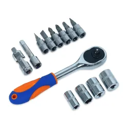 Product Title: GLUN® Multipurpose Ratchet Wrench Tools Set, 1/4 Inch 12 in 1 Socket, Quick Release Ratchet Handles with 