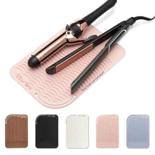 Image of Professional Silicone Heat Resistant Styling Station Mat for All Hair Irons, Curling Iron