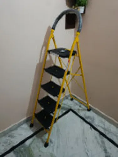 Image of ProHome 4 Step Steel Ladder for Home With Anti Skid shoes Steel Ladder  (With Platform) ₹1688+65 Super Coin