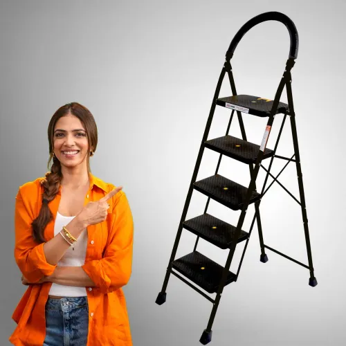 Image of ProHome 5 Step Steel Ladder for Home 