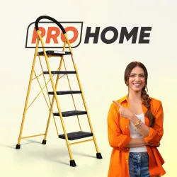 ProHome 5 Step Steel Ladder with Platform