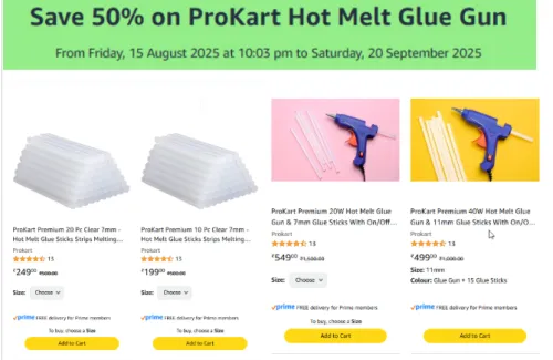 Image of ProKart Hot Melt Glue and Gun @ Extra 50% Discount