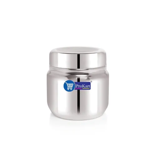 Image of ProKart Premium Stainless Steel Matka Dabba – Large Multipurpose Kitchen Storage Container with Glossy Finish (Pack of 1