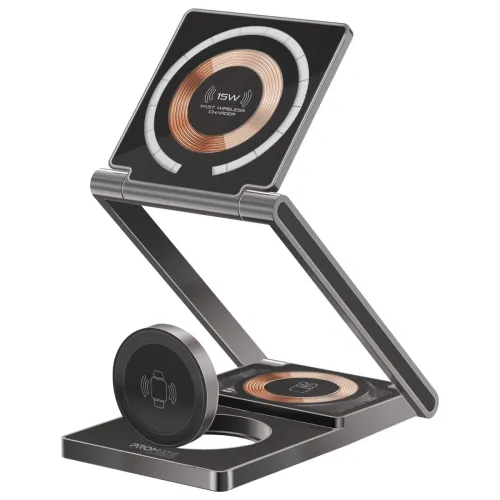 Image of Promate LucidFold-Trio 3-in-1 Foldable MagSafe Charging Station