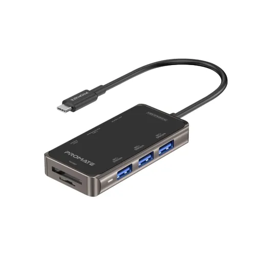 Image of Promate PrimeHub-Mini 8-in-1 USB-C Hub 