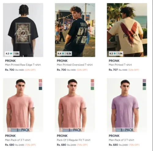 Image of pronk men t-shirts up to 73% Dicount 