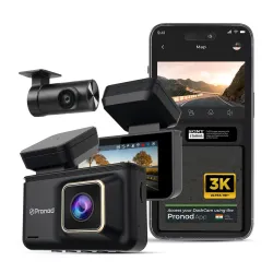 PRONOD 3K Dual Dash Cam Front Rear WiFi