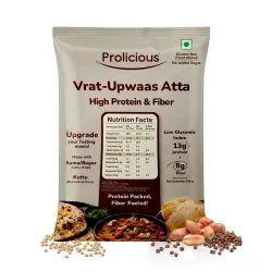 Protein & Fibre Rich Atta, 97g Protein + 52g Fibre, Low GI, Gluten Free, Vegan, Little Millet & Buckwheat Flour, Suitable for Diabetes & PCOS Diet, 450g
