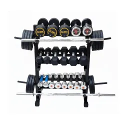 Protoner 3 in 1 Dumbbell Rack, Plate Stand and Bar Holder, Multi-Tier Weight Storage Organizer (Black)