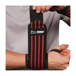 Pro-toner Multipurpose Wrist Support Strap, Adjustable Weightlifting Wrist Wrap for Gym Training (BlackRed)