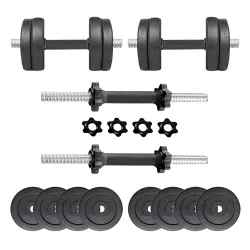Protoner Adjustable PVC Dumbbell Set 12kg with Gloves